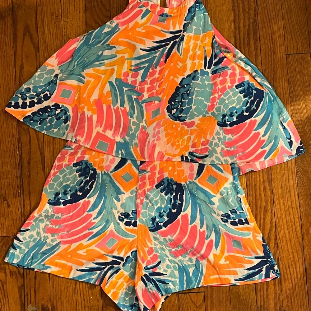 Lilly Pulitzer Pink and Blue Kids Romper - Picture 13 of 17